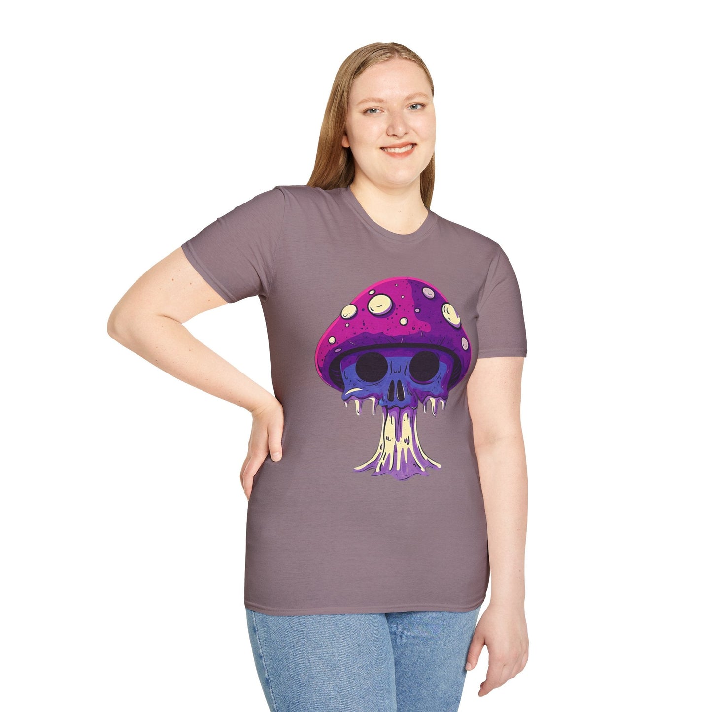 Funny Mashroom Graphic Unisex Softstyle Cotton With Cartoon Illustration Design 24
