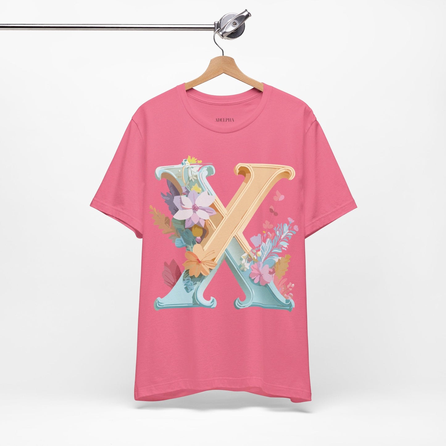 Letter X Shirt Unisex Graphic Tee Adelpha Vintage Inspired Artwork Short Sleeve Edition