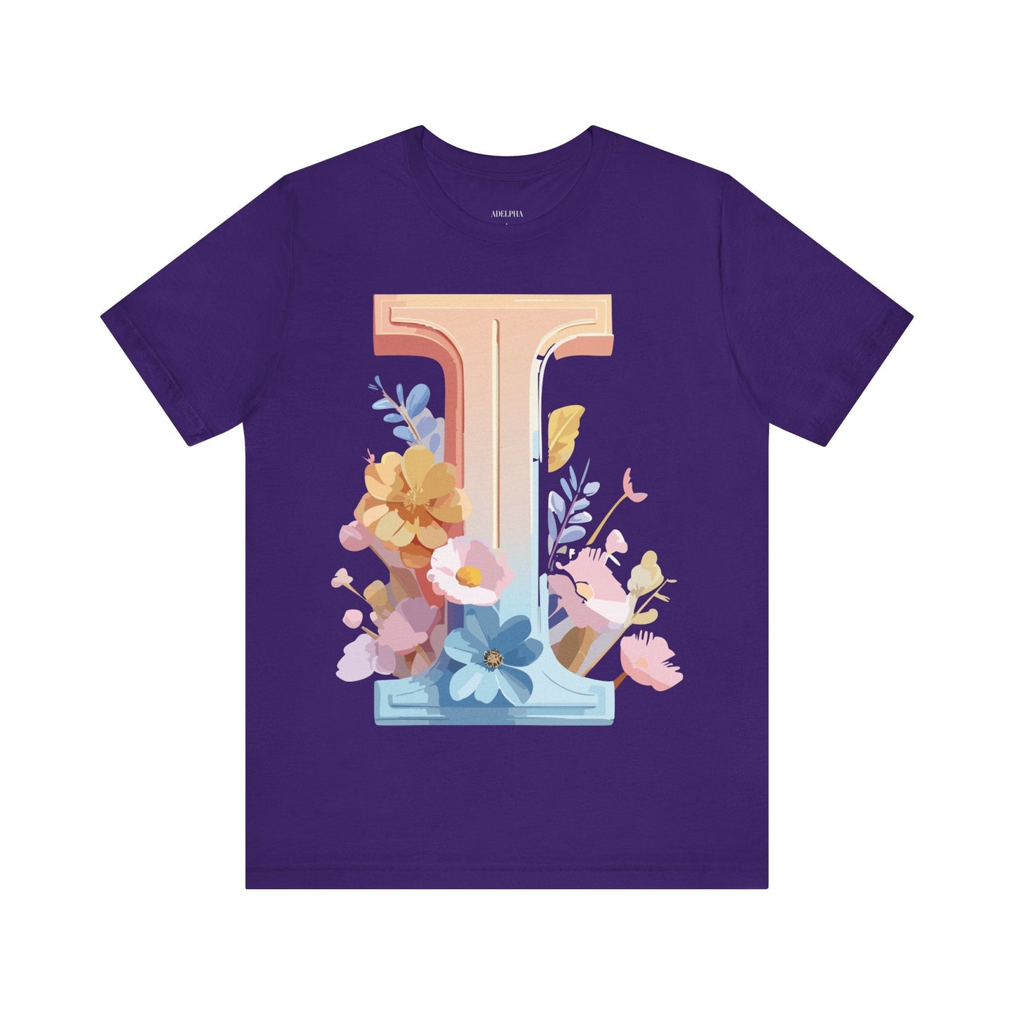Letter I Shirt Graphic Tee Unisex Vintage Inspired Adelpha Art Design Short Sleeve Tee