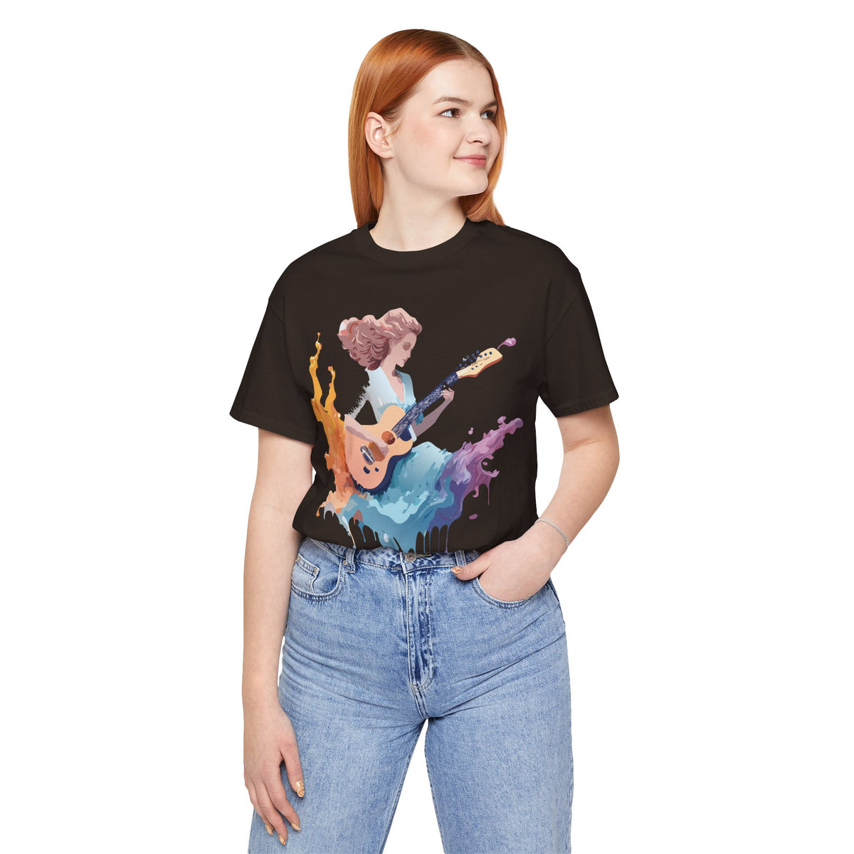 Music Graphic Unisex Cotton Bella+Canvas Tee with Art Design n151
