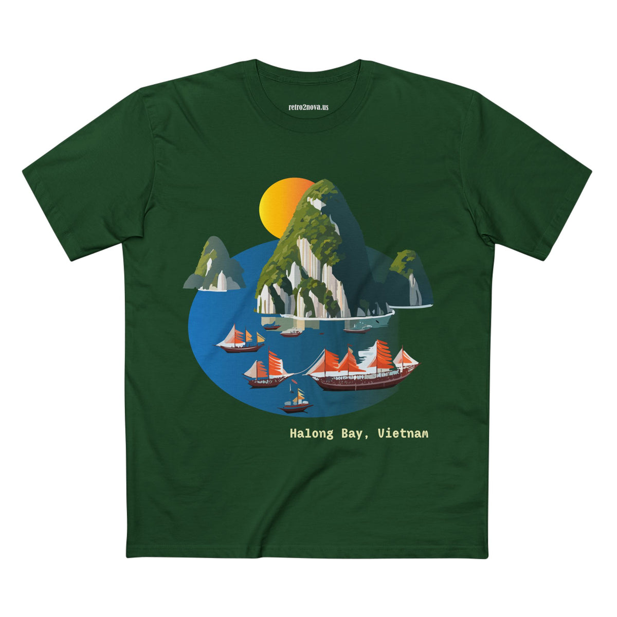 Halong Bay Vietnam Sailboats Tee | Scenic Island Landscape