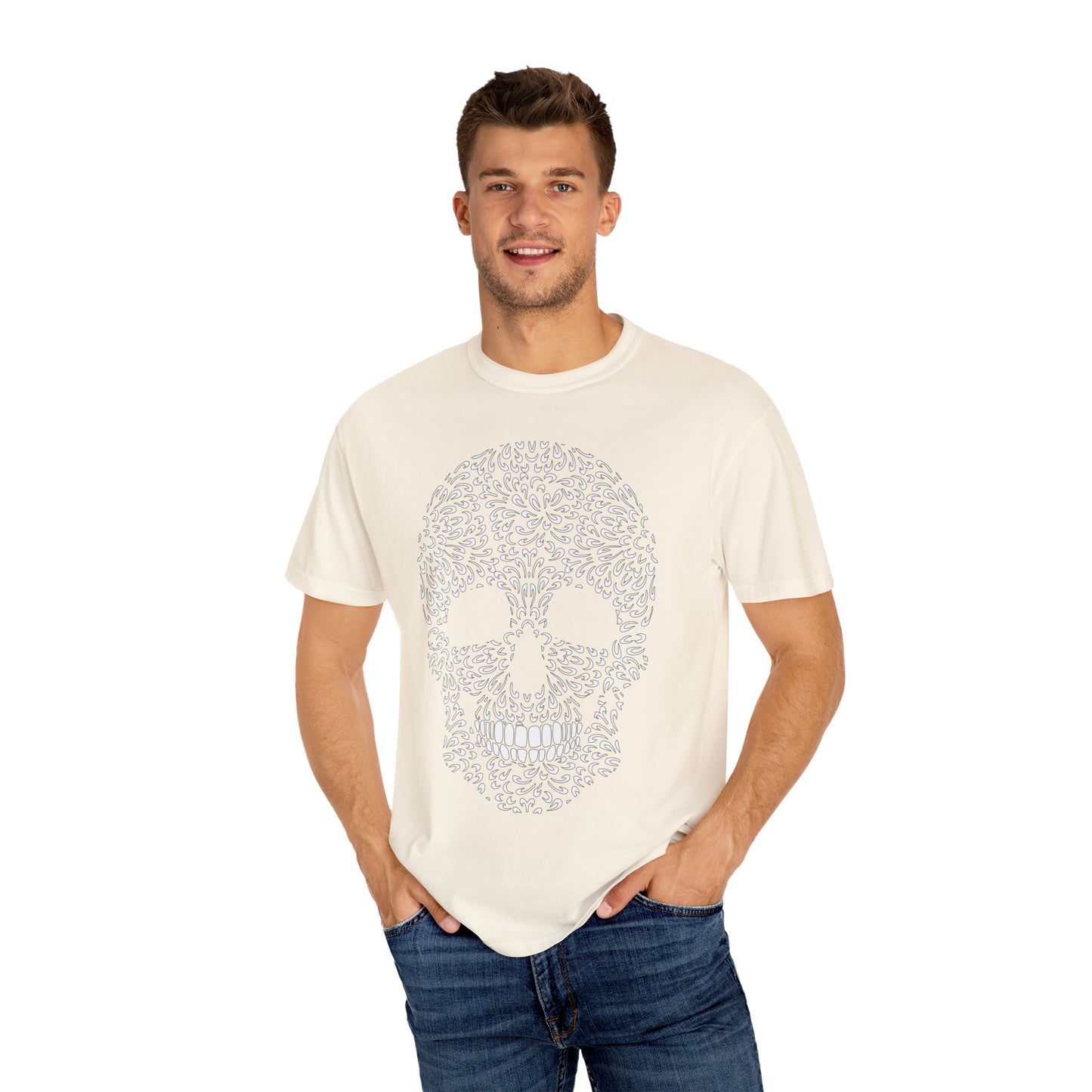 Unisex Cotton Tee Shirt with Skull