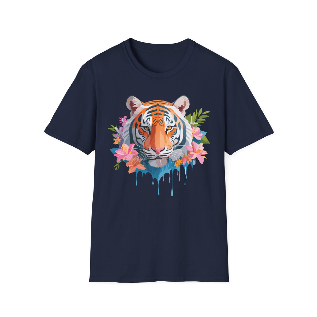 Floral Tiger Head T-Shirt | Watercolor Jungle Cat Tee