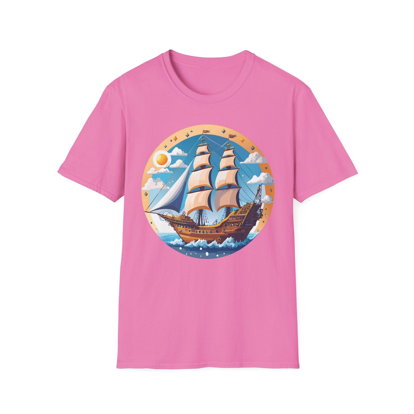 Unisex Nautical Frigate Ship T Shirt Vessel Tee Gildan Softstyle 64000 100 Percent Ring Spun Cotton
