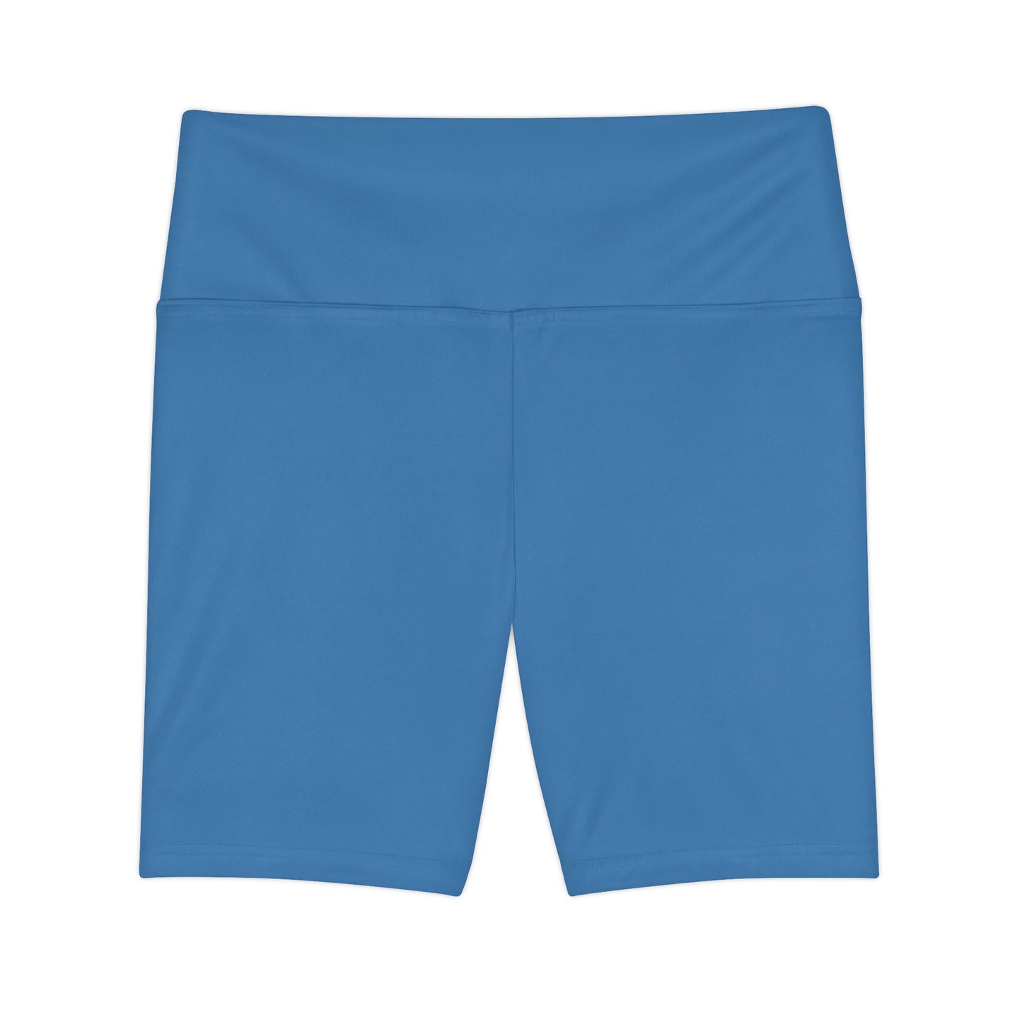 Steel Blue Women's Workout Shorts — Solid High-Waist Biker Shorts for Exercise & Everyday Wear