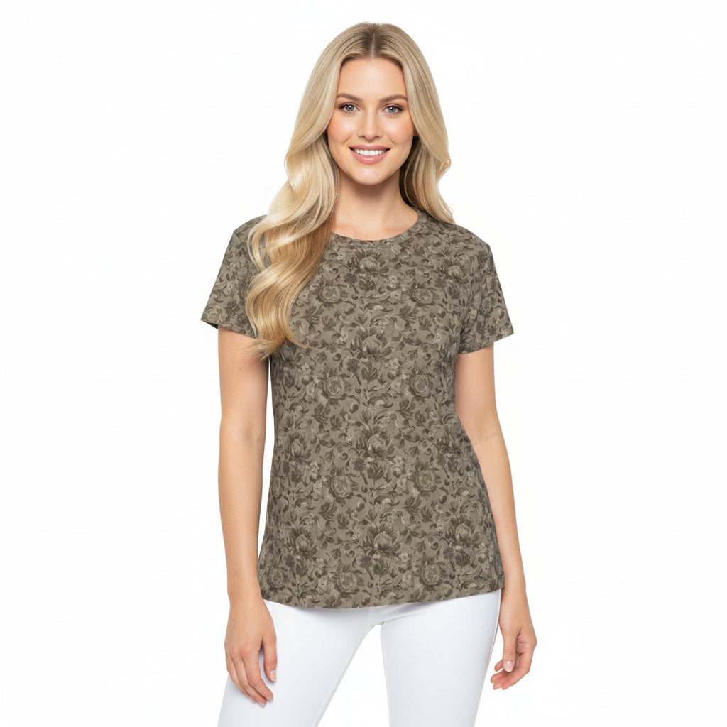 Women Poly Shirt with Floral Print F351