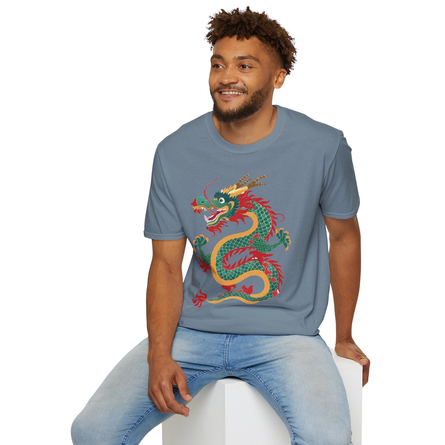 Dragon Graphic Unisex Cotton Softstyle Art Design Tee With Animals 3