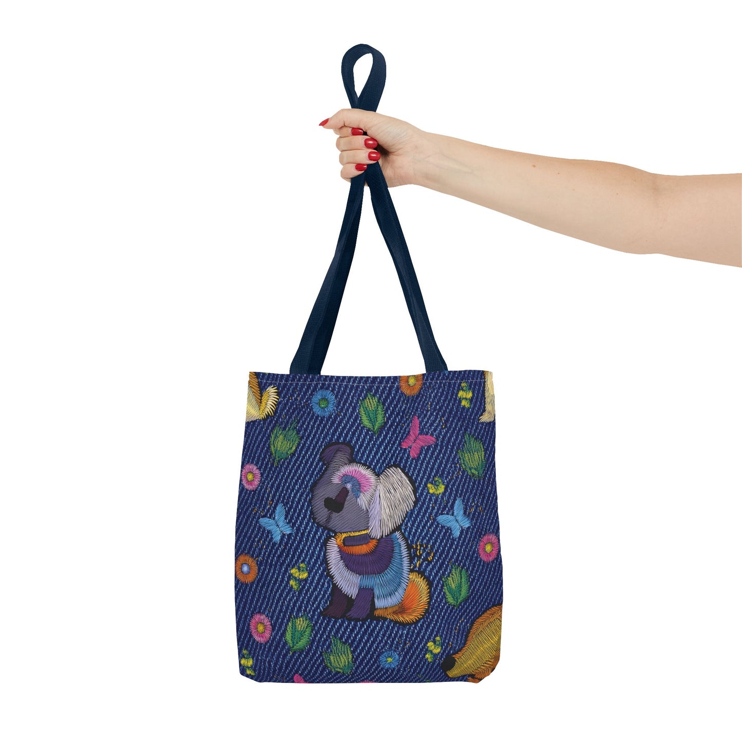 Denim Fabric Imitation Print Unisex Canvas Bag Poly Spun 3 Sizes Tote Bag 191-3