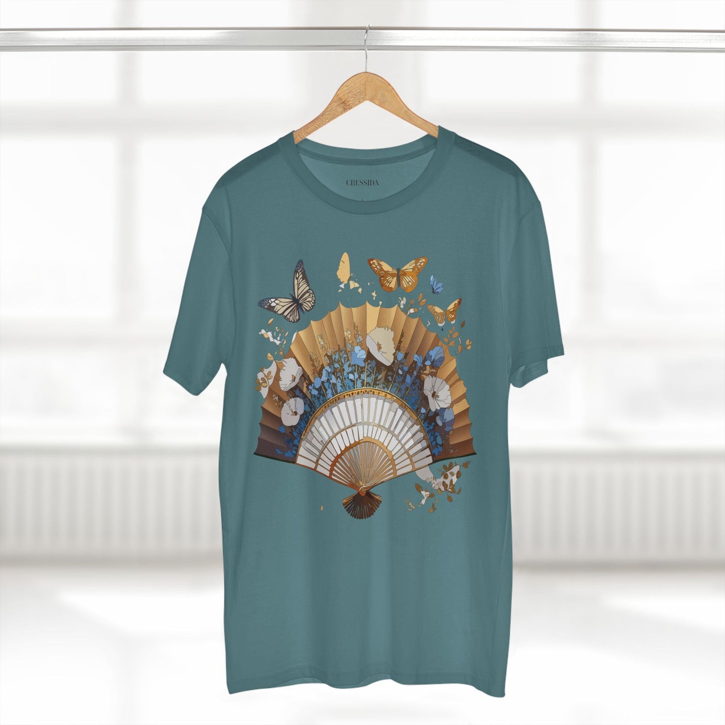 Antique Fan Graphic Design T-Shirt Unisex 100 Cotton Floral Carnival Artwork Tee 1