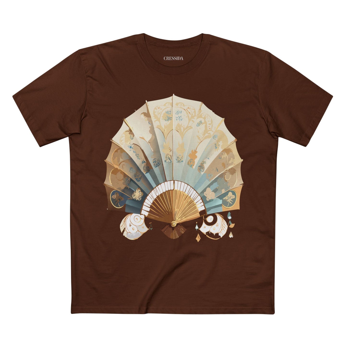 Antique Fan Graphic Design T-Shirt Unisex 100 Cotton Floral Carnival Artwork Tee 14