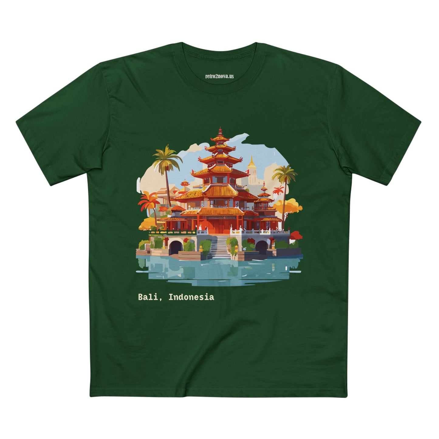 Travel Shirt Bali Tourist Unisex Premium Cotton Art Design Tee By Retro2Nova Collection Edition