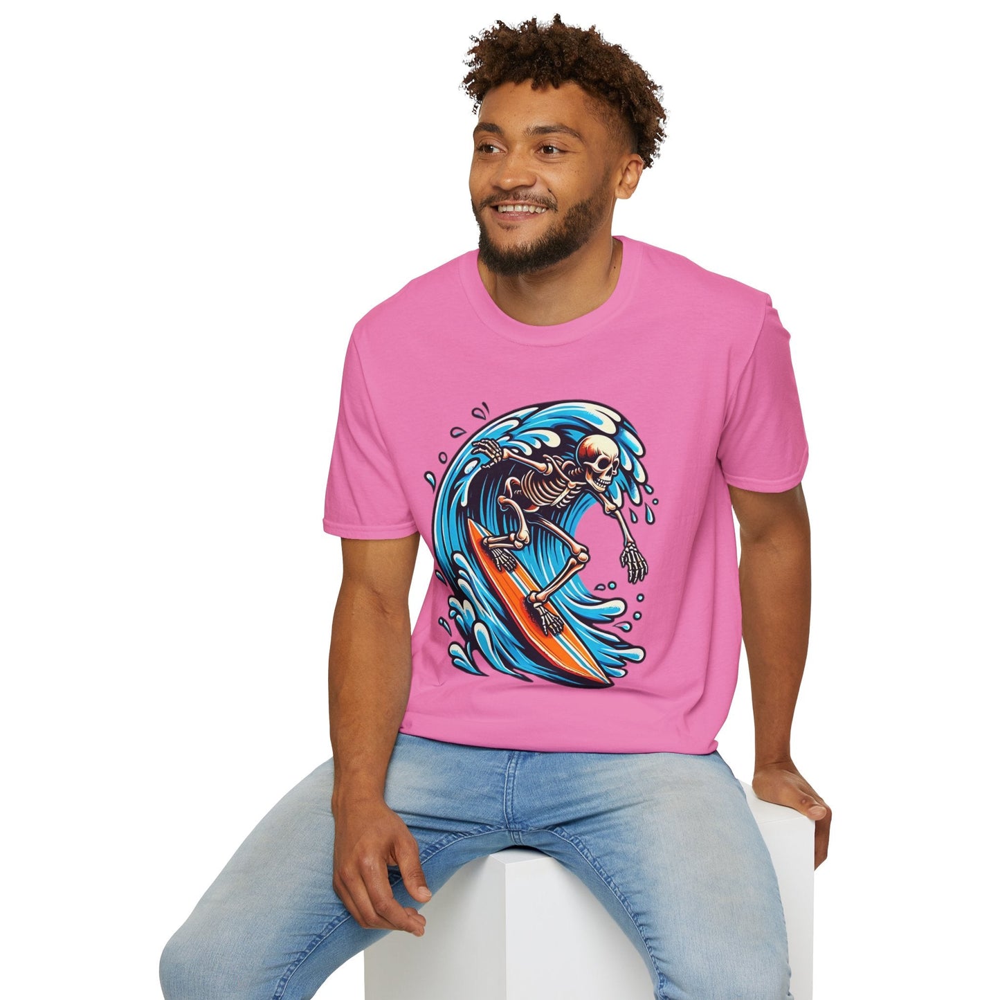 Skull Tee Shirt With Skeleton Art Design Unisex Gildan Softstyle 64000 Ring Spun Cotton Tee