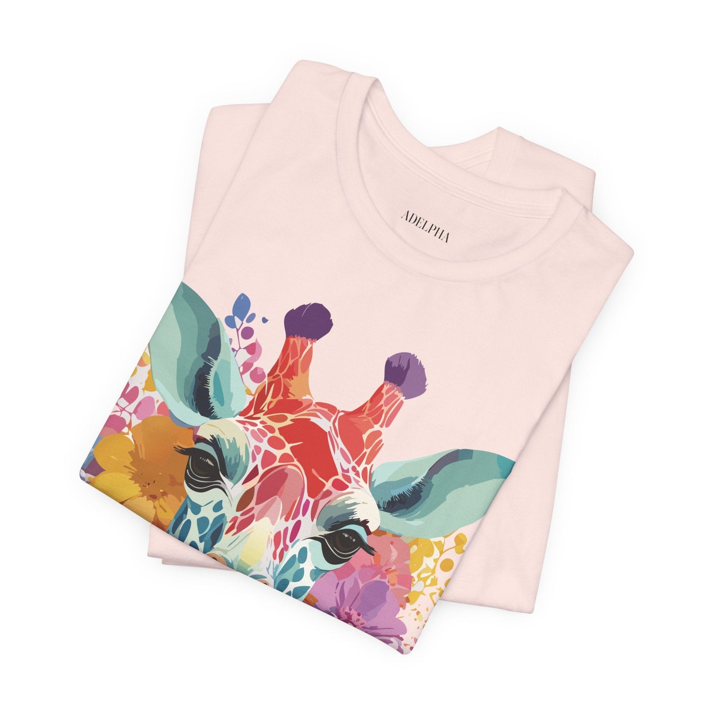 Giraffe Graphic Tee Unisex Vintage Inspired Art Design Adelpha Short Sleeve Shirt