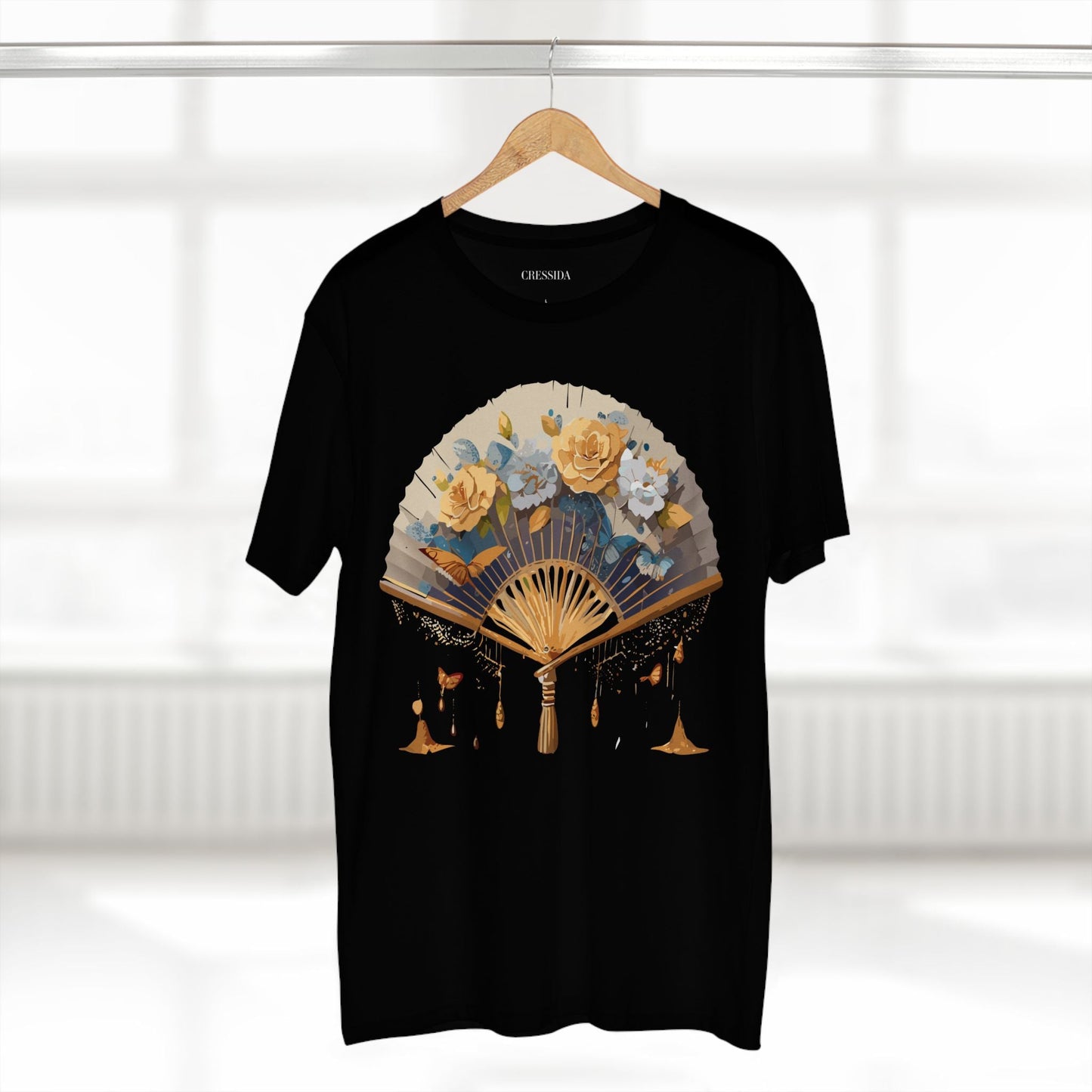Antique Fan Graphic Design T-Shirt Unisex 100 Cotton Floral Carnival Artwork Tee 2