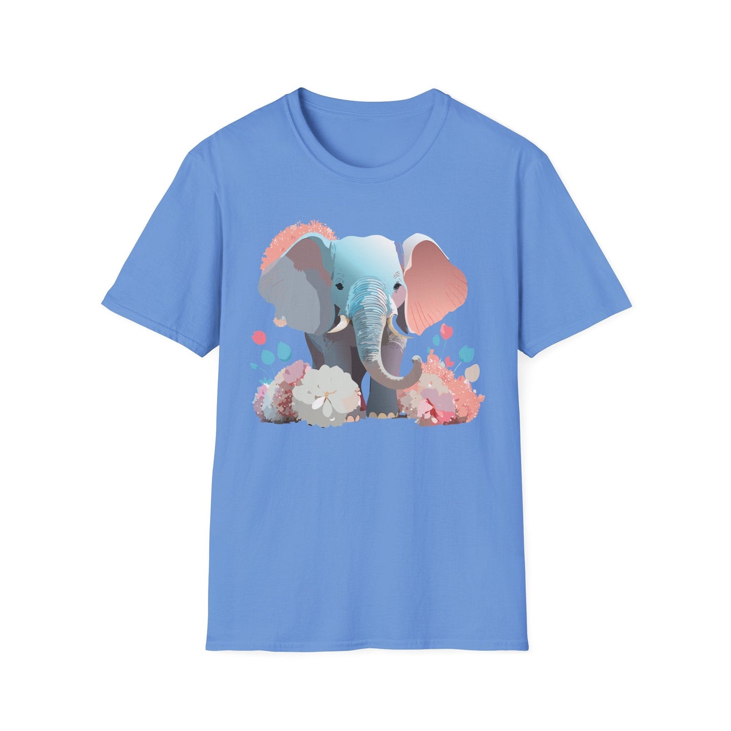 Elephant T Shirt Unisex Softstyle Graphic Tee With Elephant Animation Animal Print