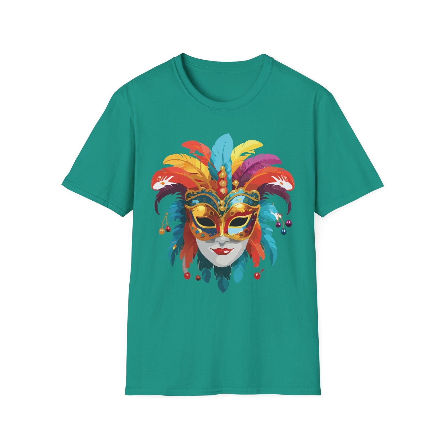 Mask Tee Shirt Unisex Masquerade Art Design Gildan Softstyle 64000 Short Sleeve Tee