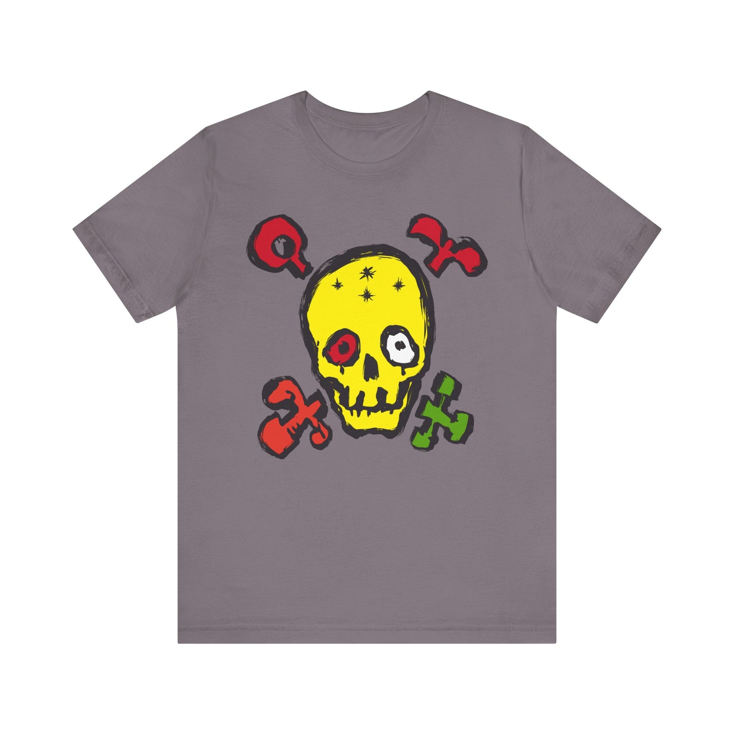 Yellow Skull Graphic Design Tee, Skull Shirt, Vintage Tees, Art Design T-Shirt, Vintage Graphic Tee, Art Shirts with Skulls