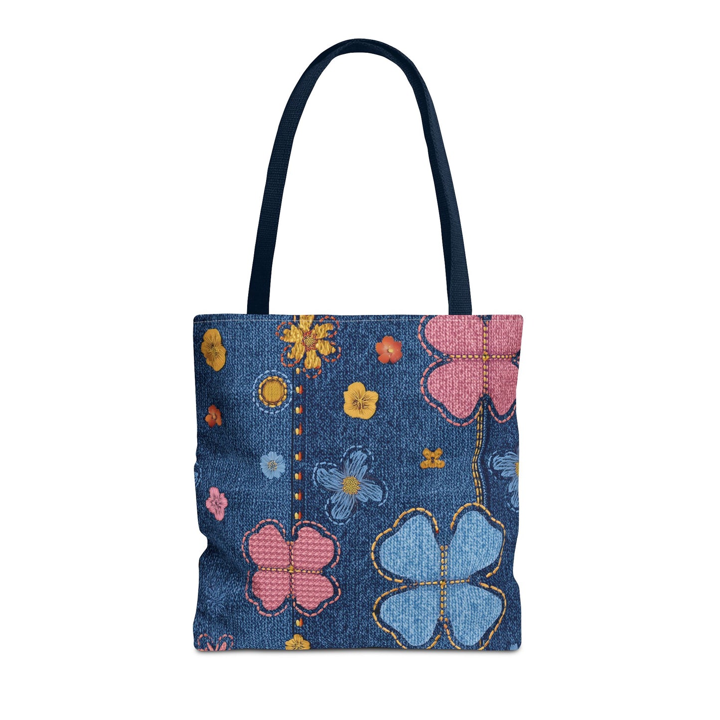 Denim Fabric Imitation Print Unisex Canvas Bag Poly Spun 3 Sizes Tote Bag 129