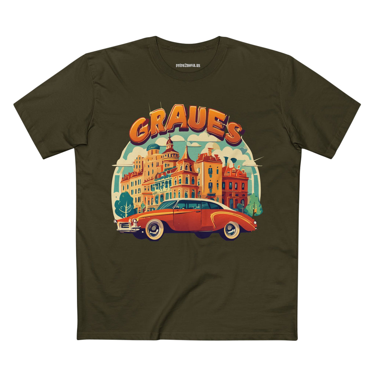 Retro Car Vintage Graphic Tee Staple Unisex 100 Cotton Tee Shirt - RC-25