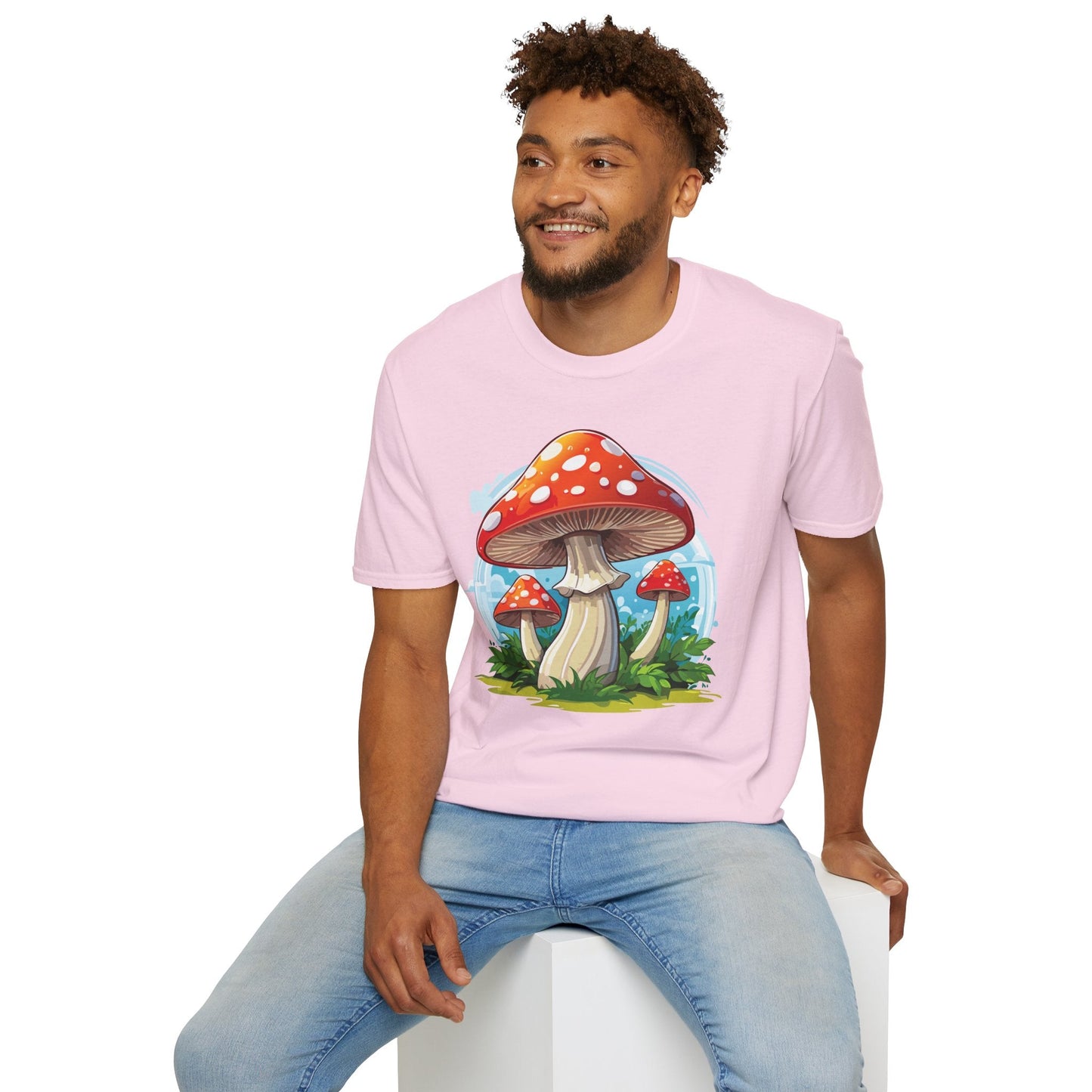 Mashroom Tee Shirt Unisex Funny Mashroom Design 100 Percent Cotton Softstyle Tee