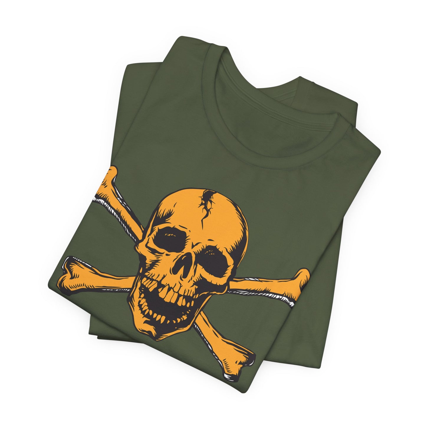 Orange Skull Graphic Design Tee, Skull Shirt, Vintage Tees, Art Design T-Shirt, Vintage Graphic Tee, Art Shirts with Skulls