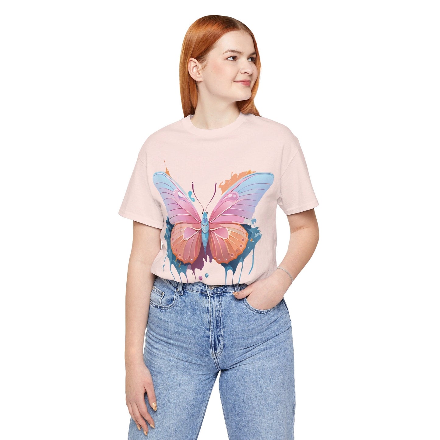 Butterfly Graphic Tee Unisex Short Sleeve Adelpha Vintage Art Shirt