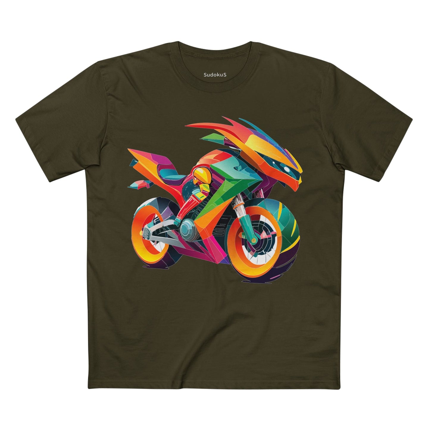 Moto Bike Graphic Unisex 100 Cotton Staple Tee 9