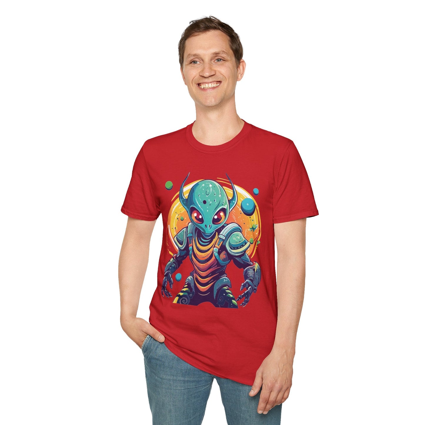 Alien Graphic Unisex Cotton Softstyle UFO Artwork Tee 13