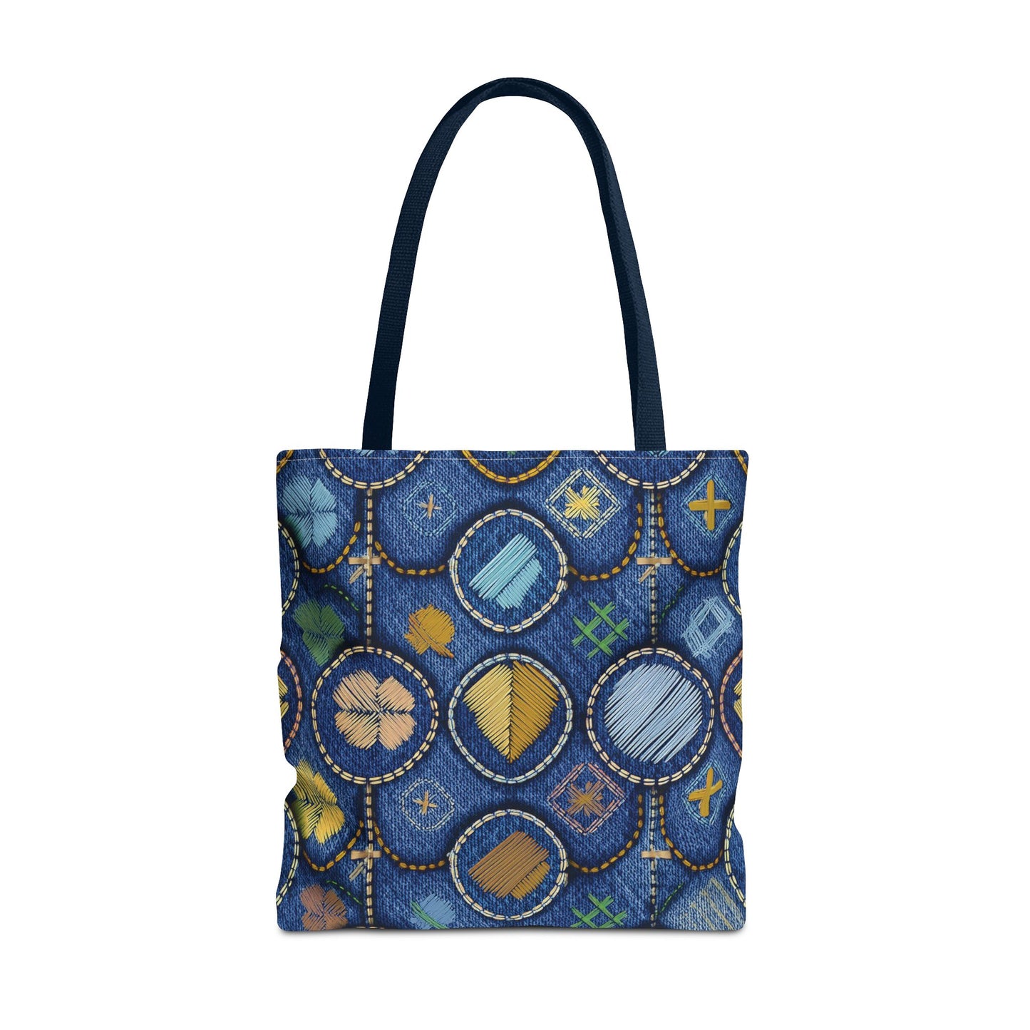 Denim Fabric Imitation Print Unisex Canvas Bag Poly Spun 3 Sizes Tote Bag 189-4