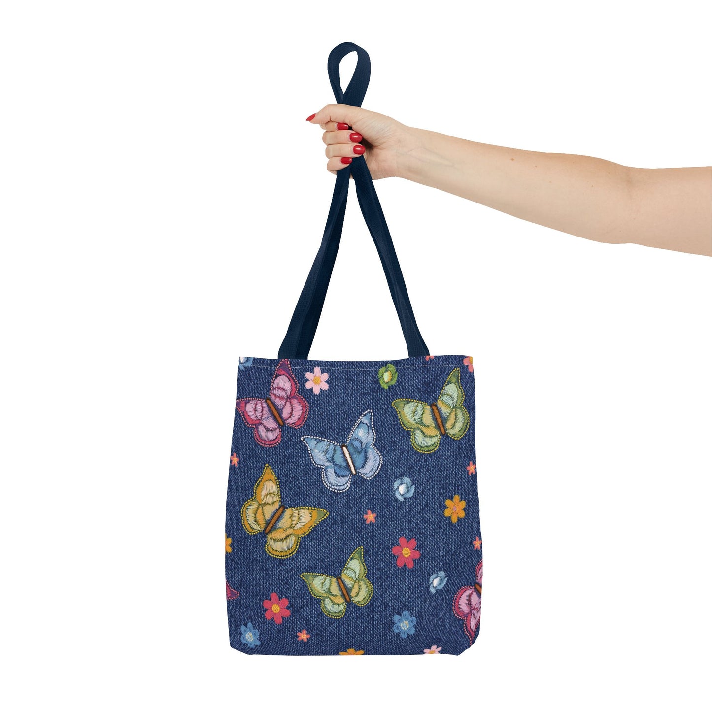Denim Fabric Imitation Print Unisex Canvas Bag Poly Spun 3 Sizes Tote Bag 166