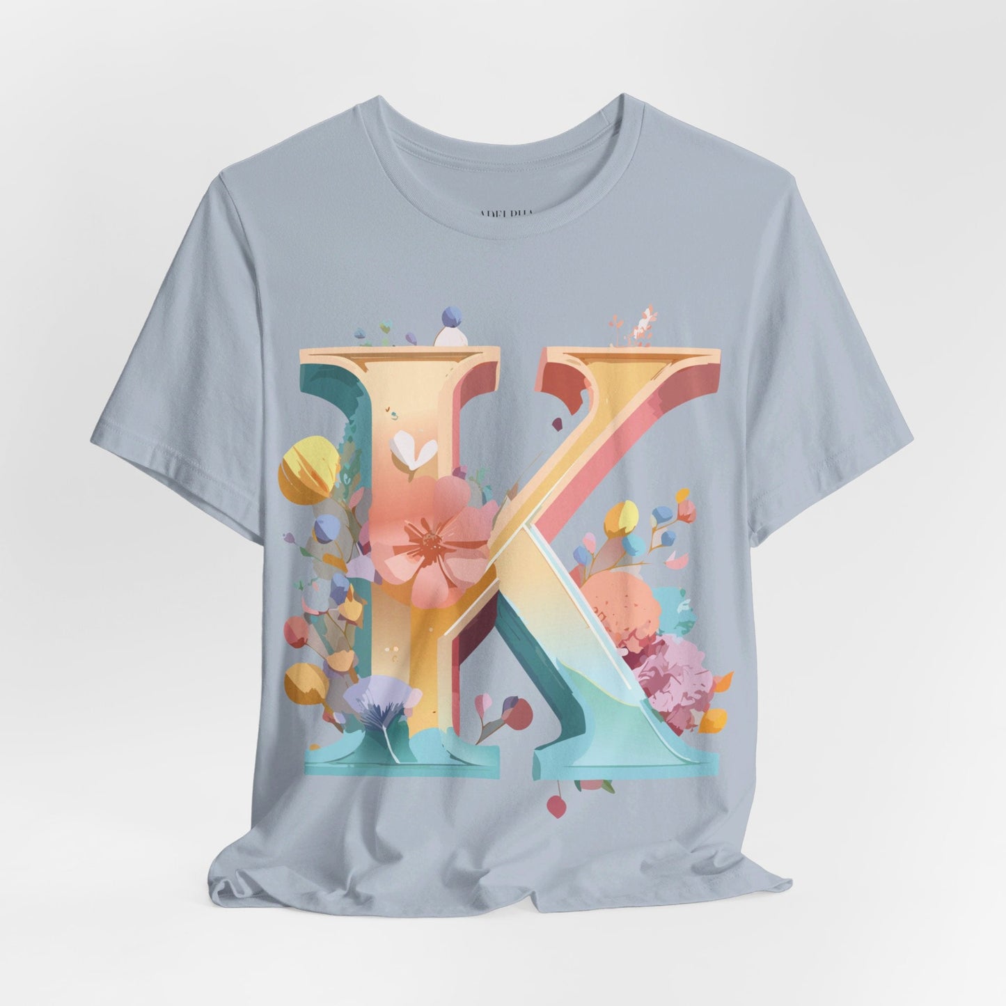 Letter K Shirt Unisex Graphic Tee With Vintage Inspired Artwork By Adelpha Short Sleeve