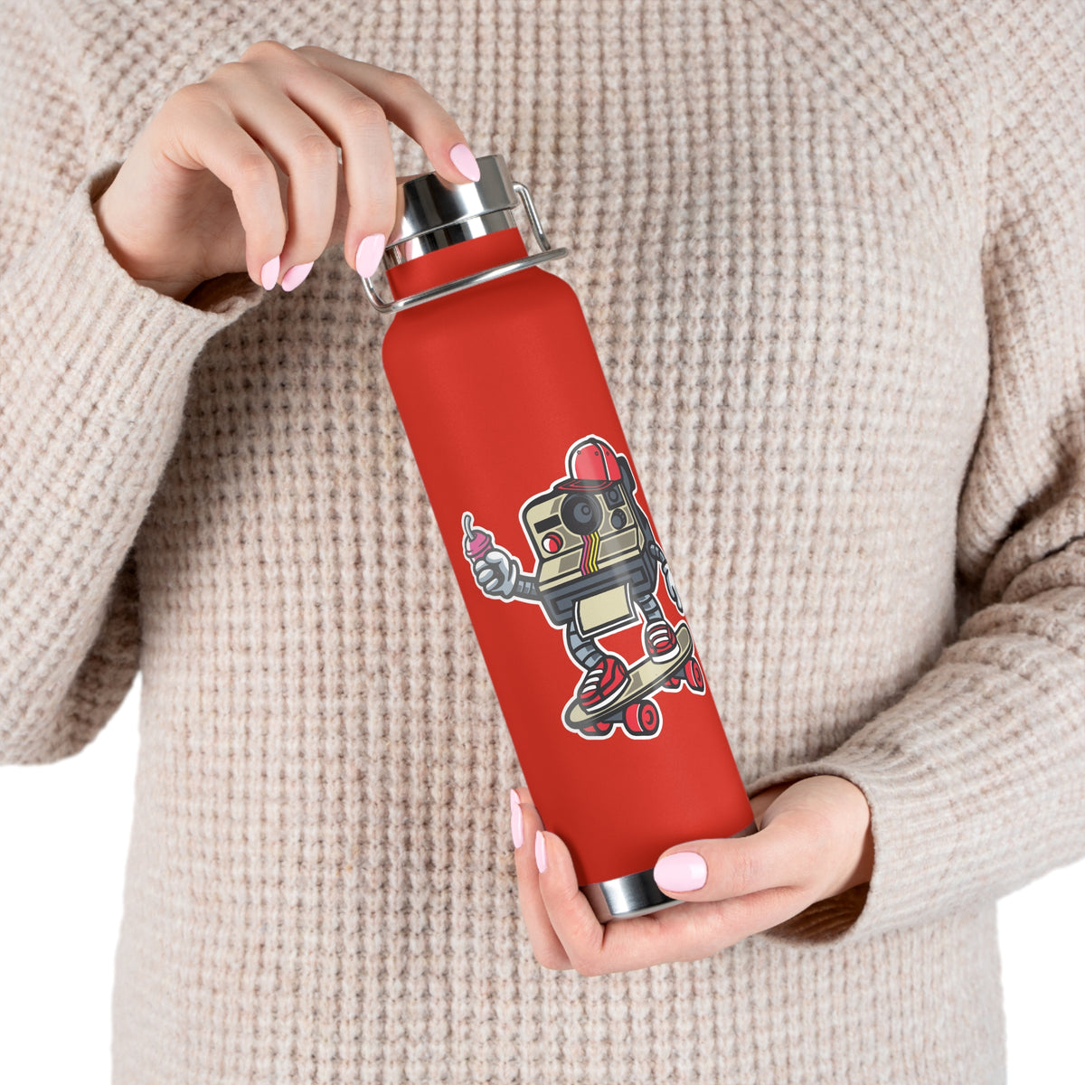 22oz Copper Insulated Water Bottle with Cartoon Design - CV106