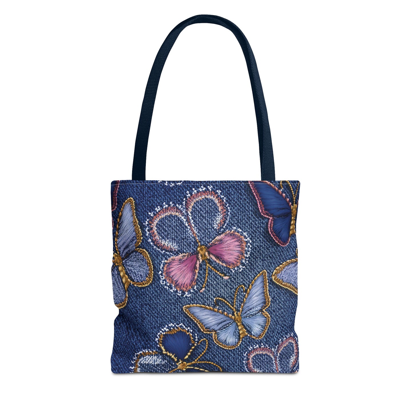 Denim Fabric Imitation Print Unisex Canvas Bag Poly Spun 3 Sizes Tote Bag 179