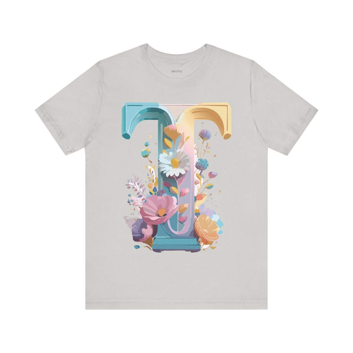 Letter T Graphic Unisex Cotton Bella+Canvas Tee with Art Letter Design