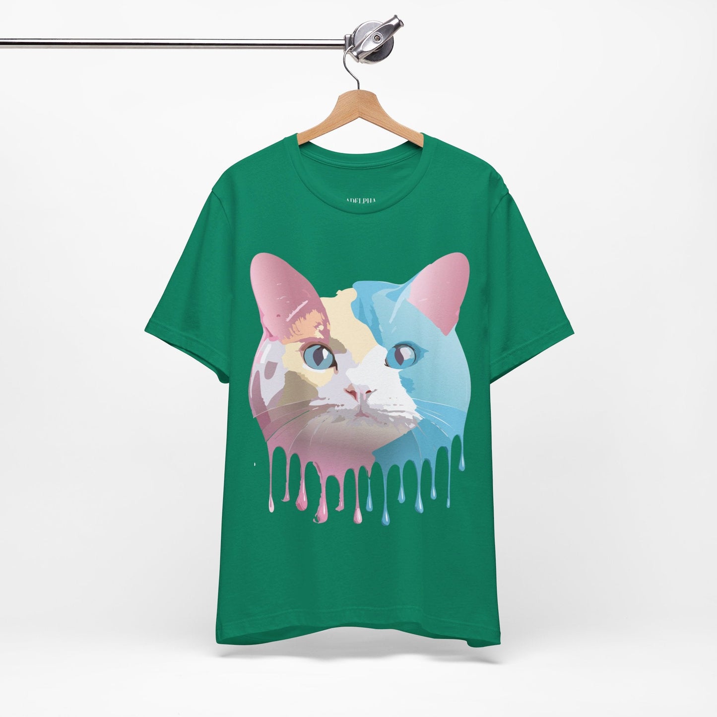 Cat Graphic Tee Unisex Short Sleeve Shirt With Vintage Adelpha Artwork
