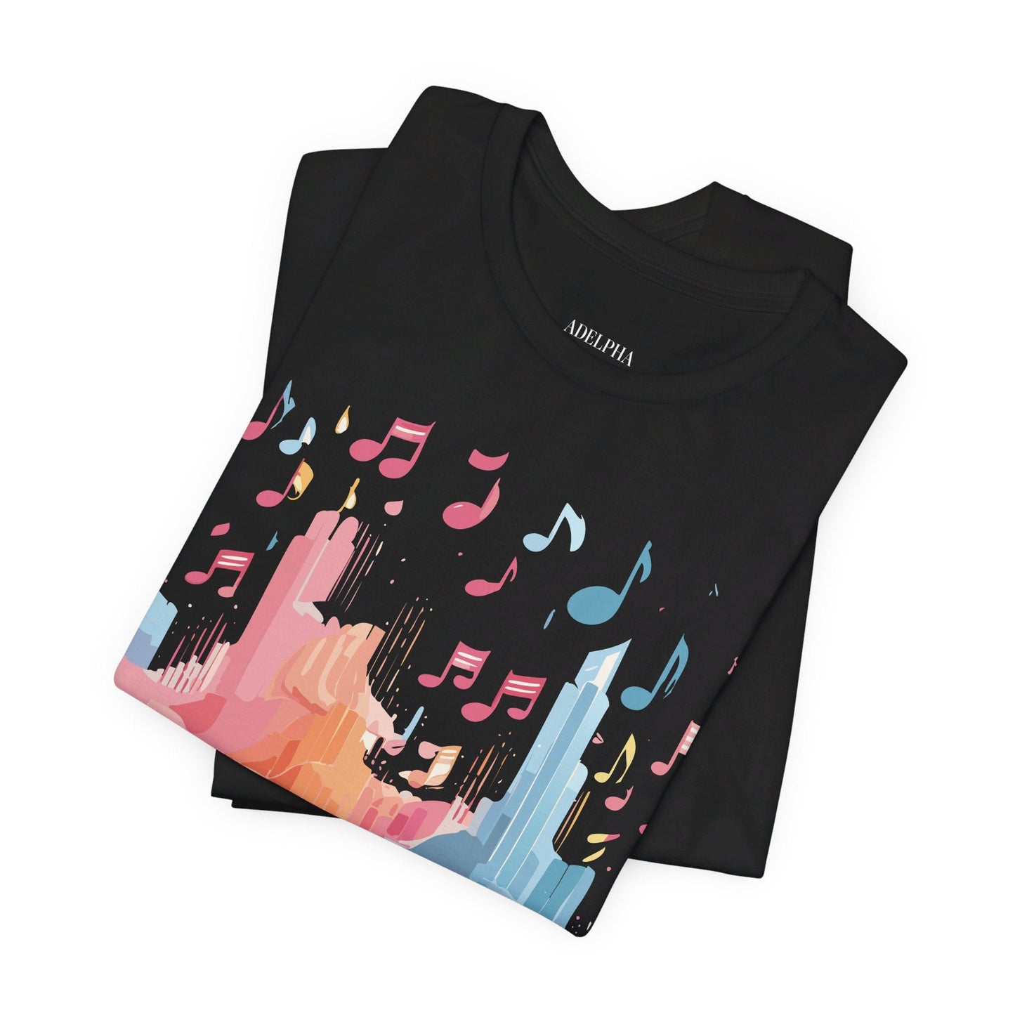Music Graphic Unisex 100 Cotton Vintage Art with Musical Elements Tee 23