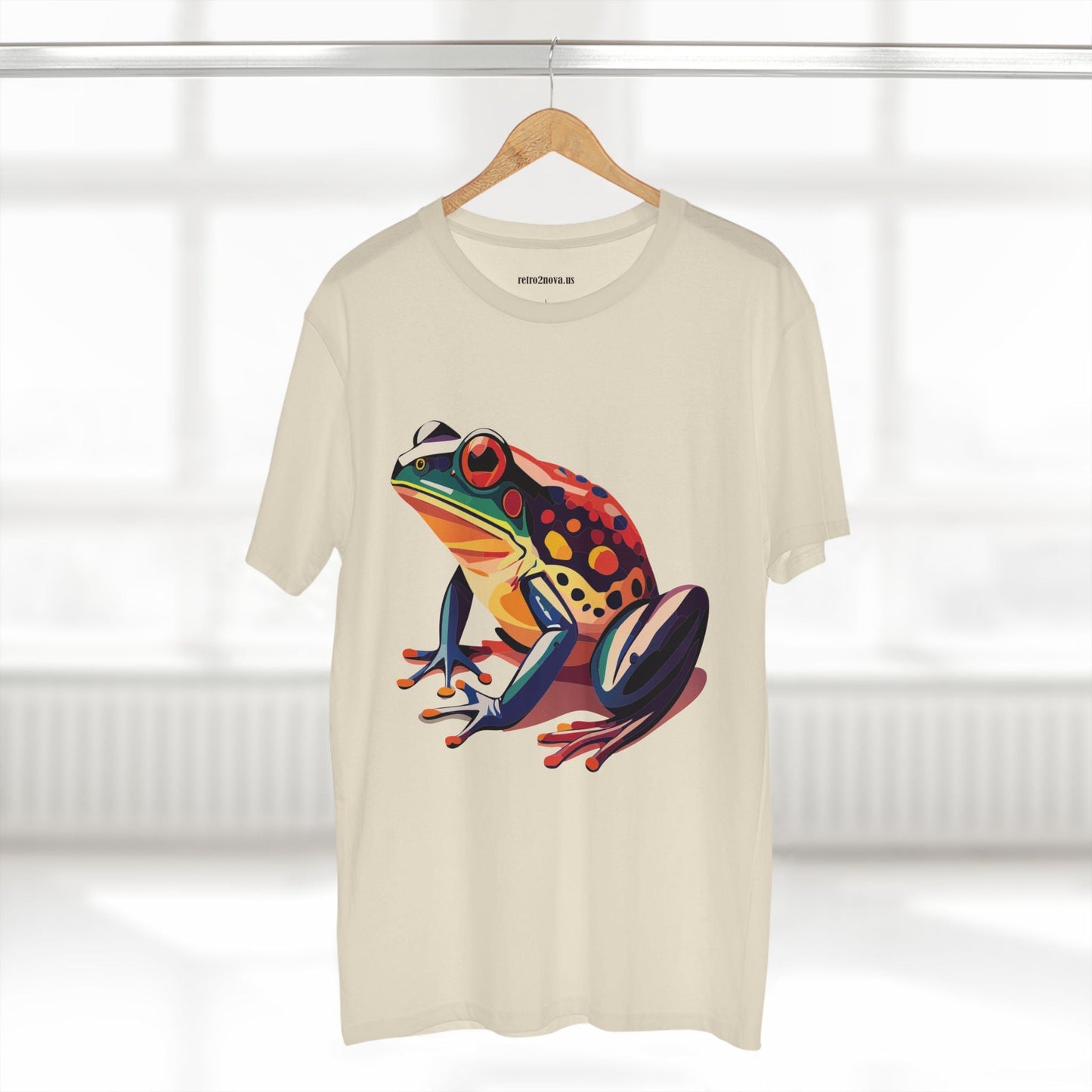 Unisex Frog Animal Shirt Art Tee By Retro2Nova Premium Cotton Staple Tee With Original Custom Artwork