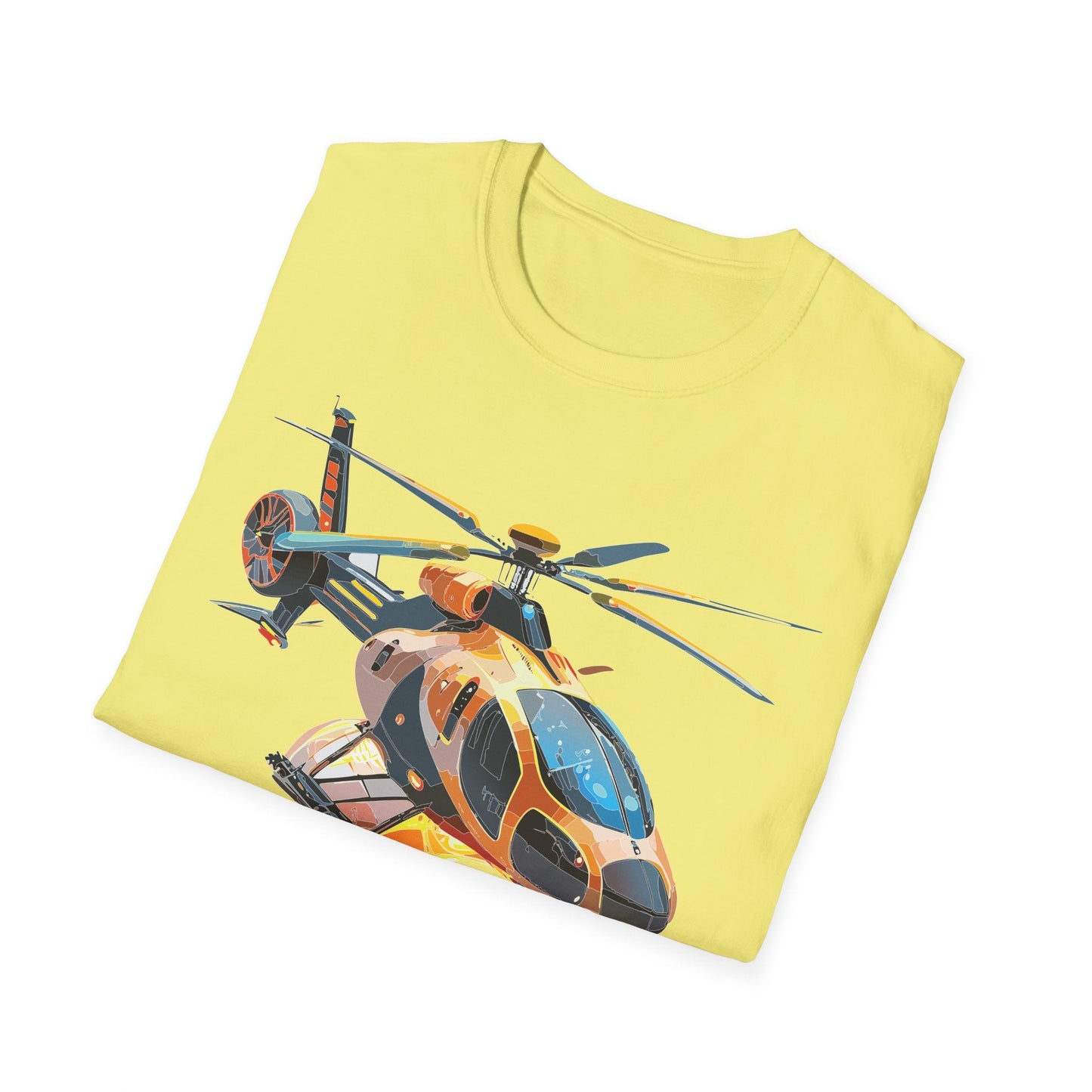 Chopper Helicopter Graphic Unisex Cotton Softstyle Short Sleeve Tee 3
