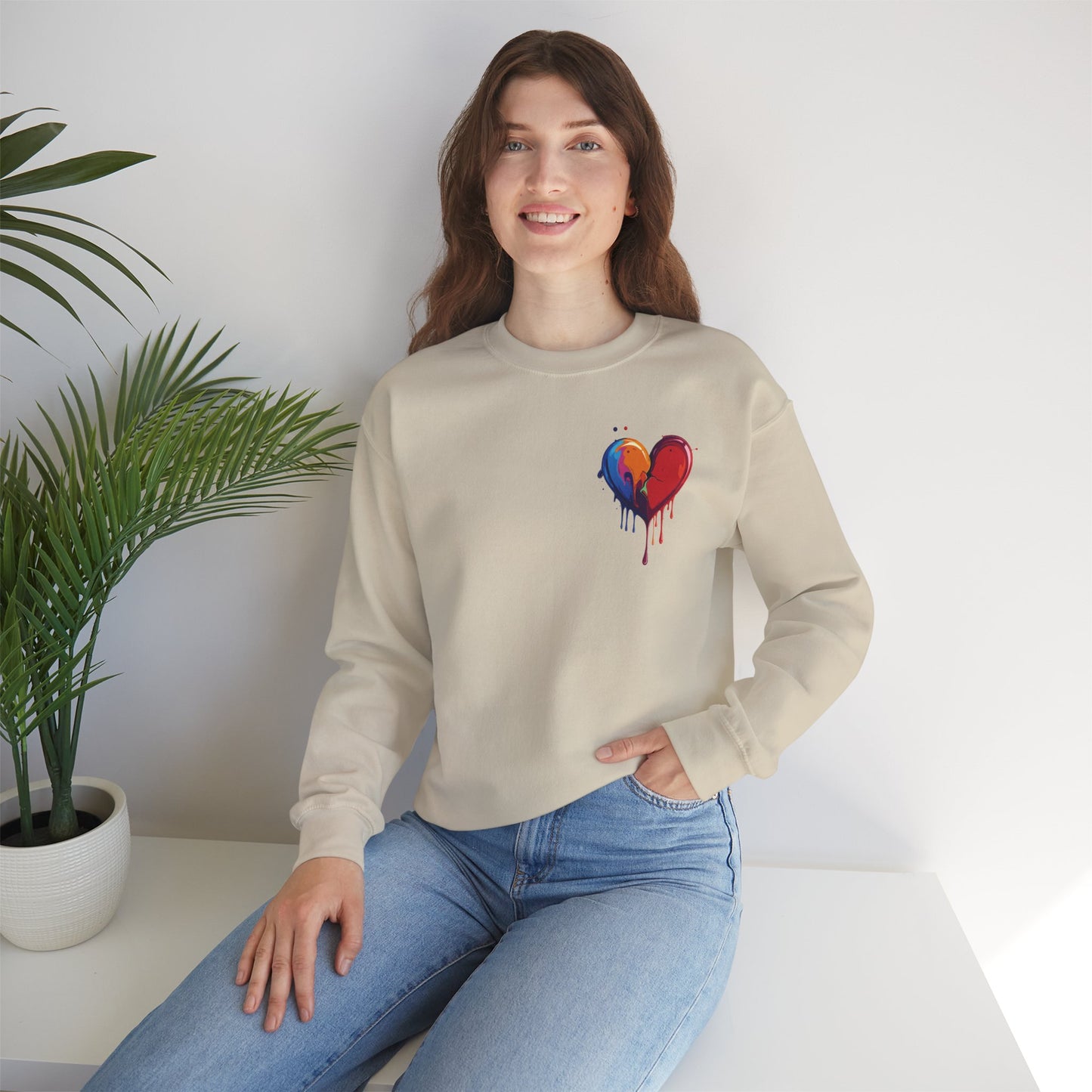 Small Bleeding Heart Sweatshirt, Small Heart Sweatshirt, Valentine's Day Sweatshirt, Heart Sweatshirt 117