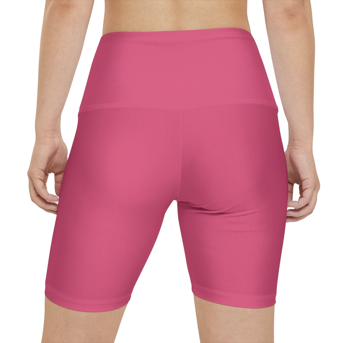 Blush Rose Women's Workout Shorts — Solid High-Waist Biker Shorts for Exercise & Everyday Wear