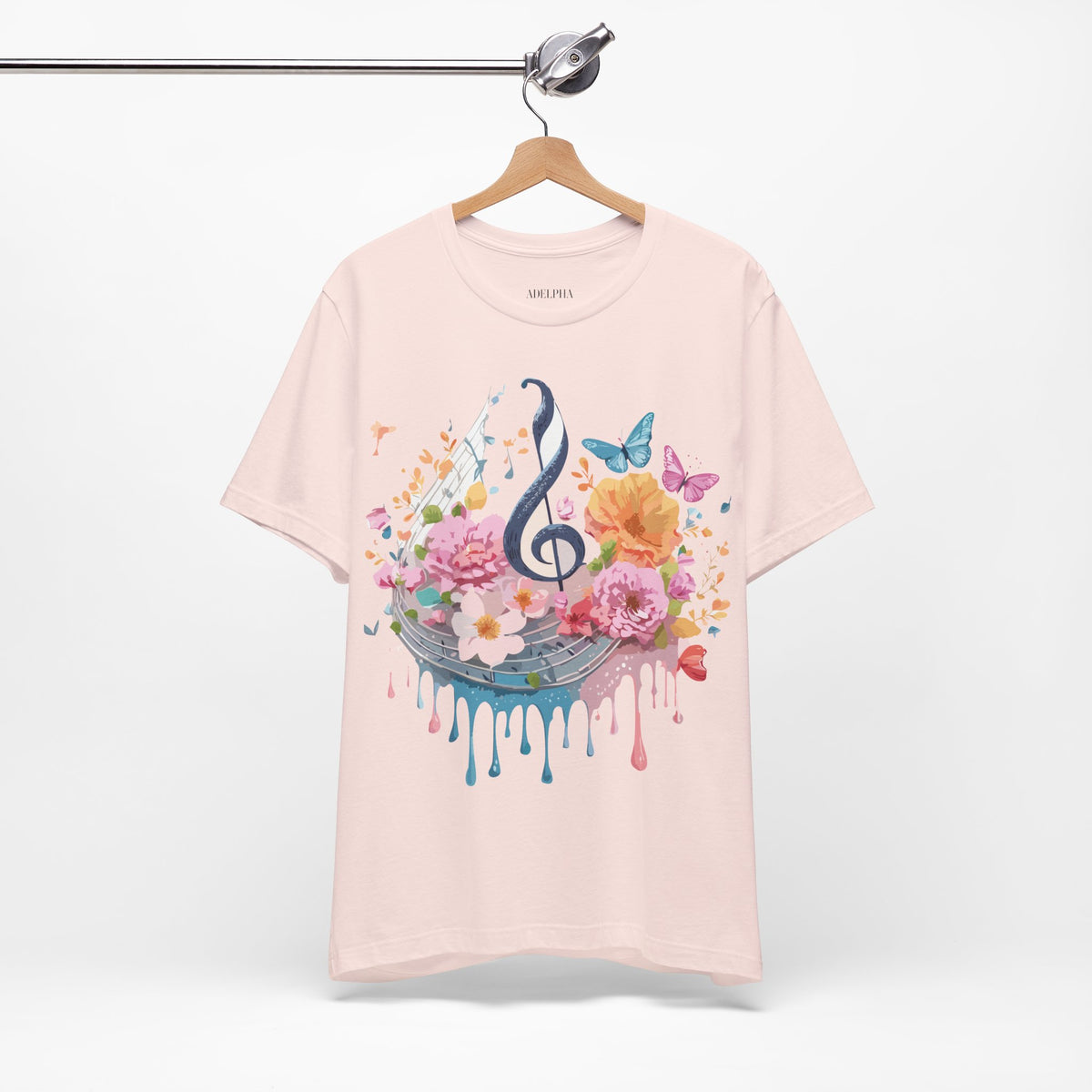 Music Graphic Unisex Cotton Bella+Canvas Tee with Art Design m169