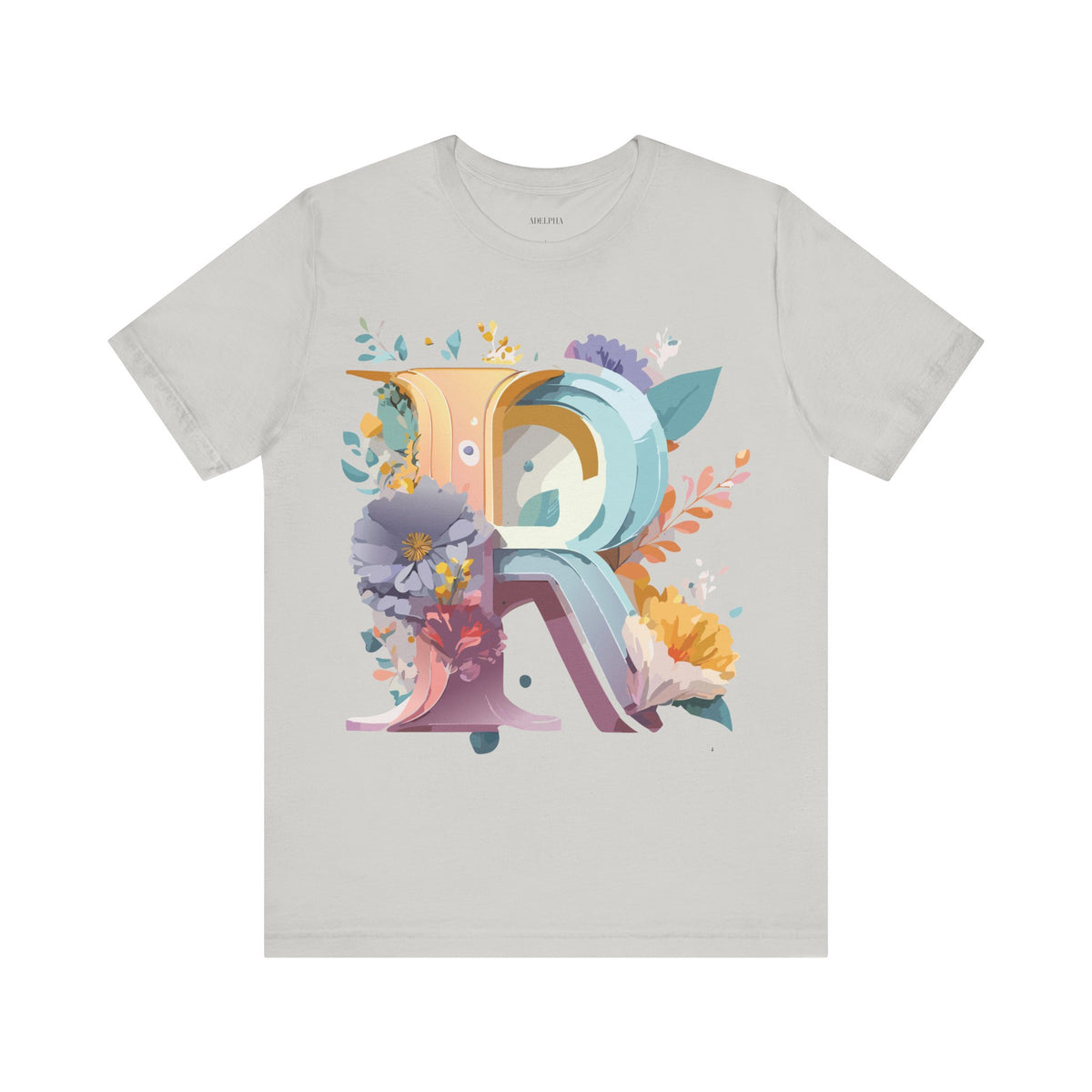 Letter R Graphic Unisex Cotton Bella+Canvas Tee with Art Letter Design