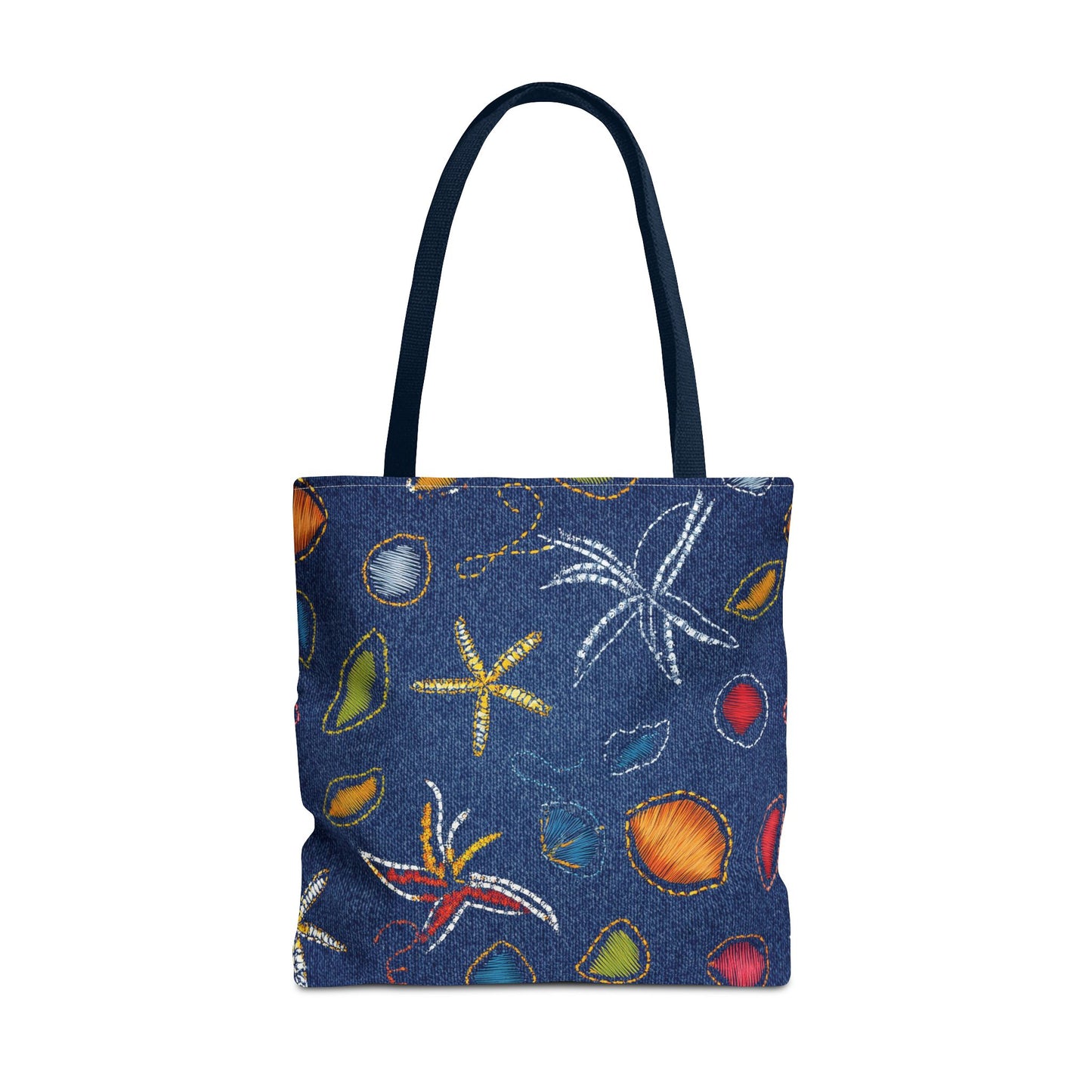 Denim Fabric Imitation Print Unisex Canvas Bag Poly Spun 3 Sizes Tote Bag 182-4