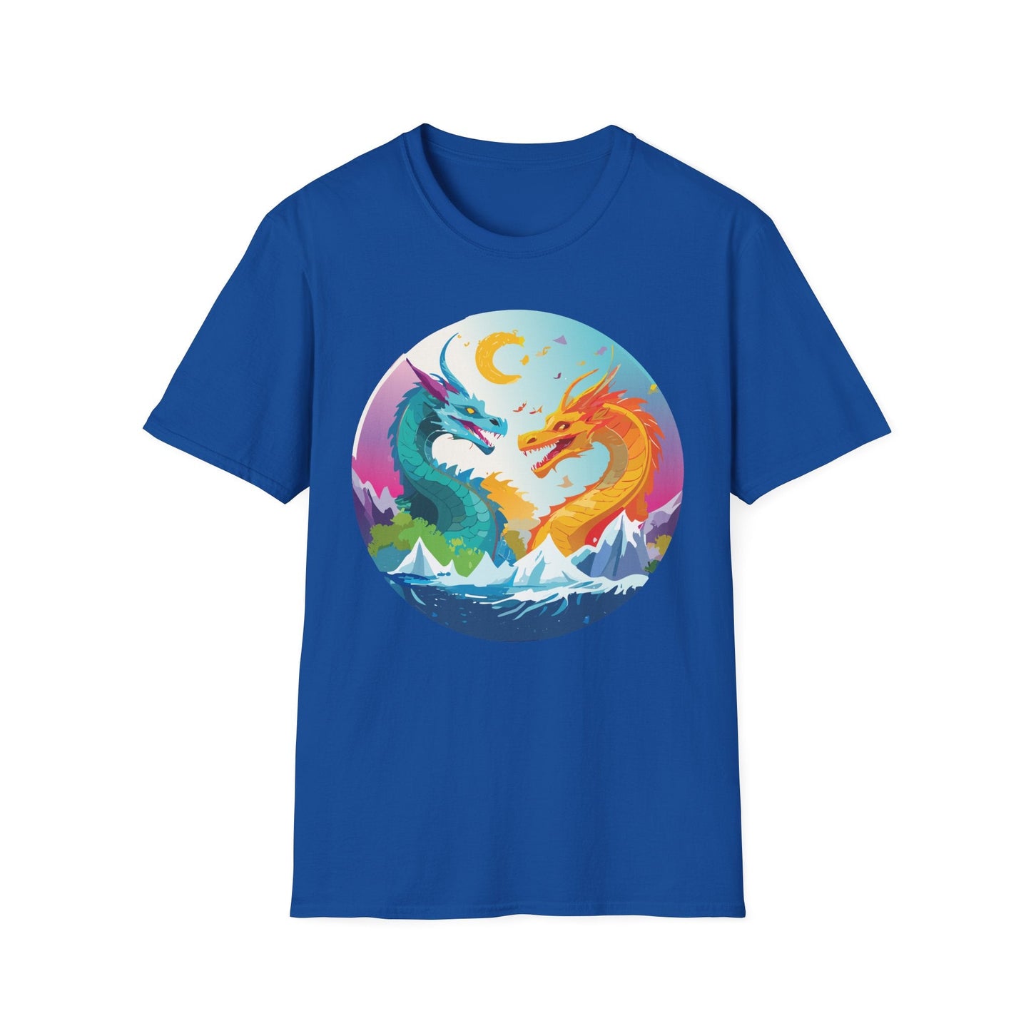 Dragon T Shirt Unisex Gildan Softstyle 64000 Tee Dragon Artwork Animal Print Shirt
