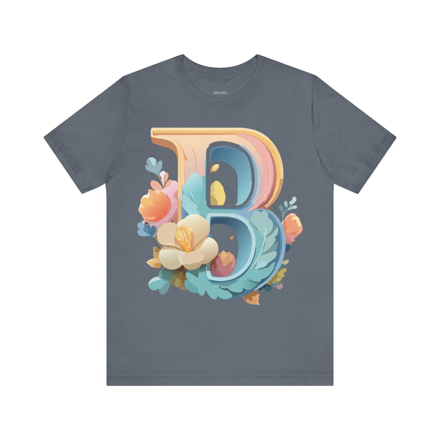 Letter B Graphic Tee Unisex Jersey Short Sleeve With Vintage Inspired Artwork By Adelpha