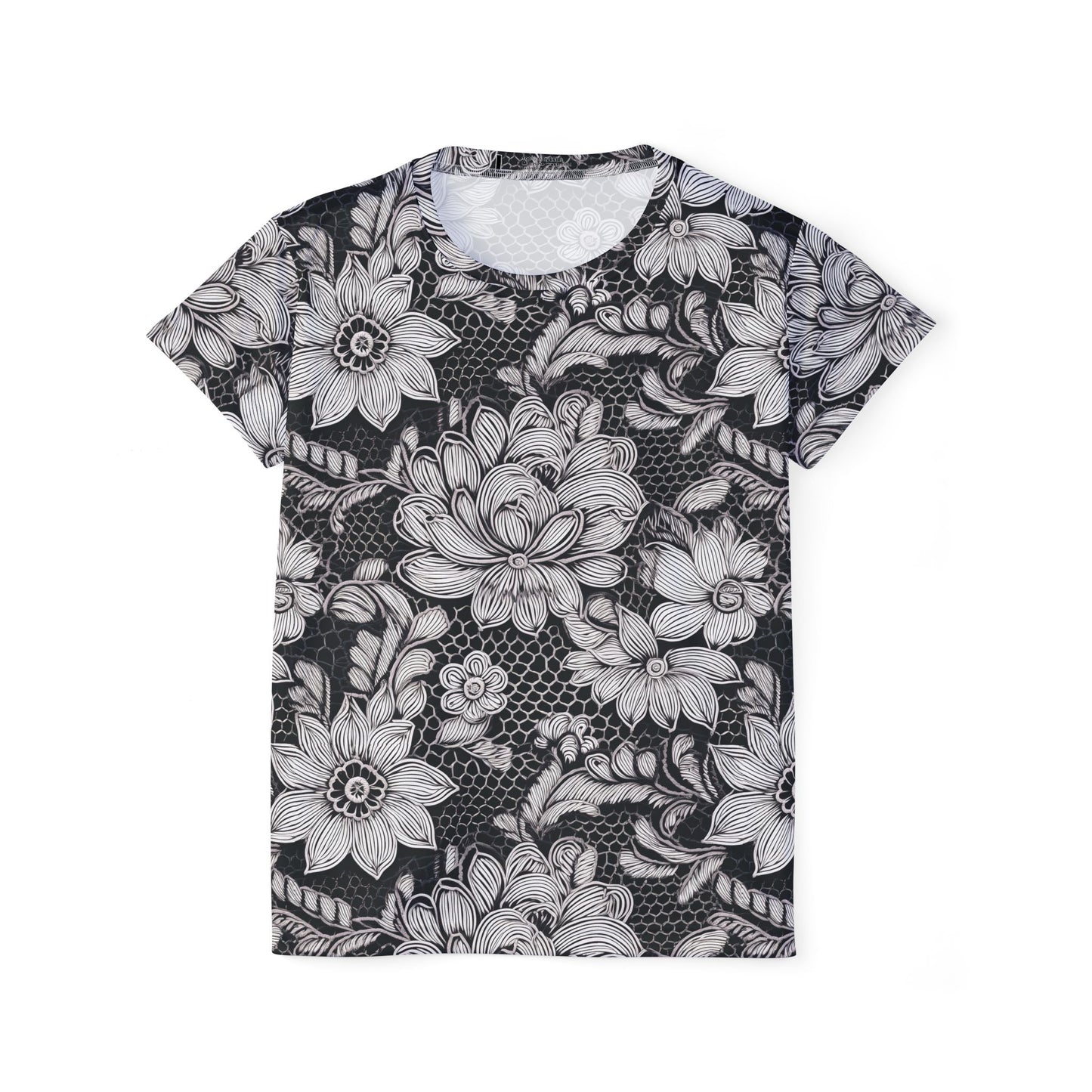 Lace Print Poly Shirt, Poly Shirt with Lace Print, Lace Shirt 6