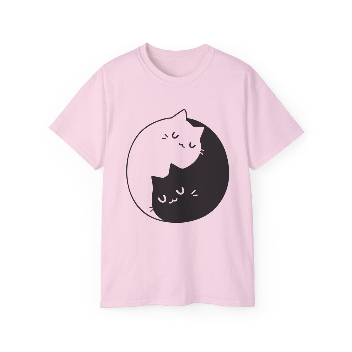 Yin Yang Cats T-Shirt | Black White Cat Illustration, Cute Kittens Tee