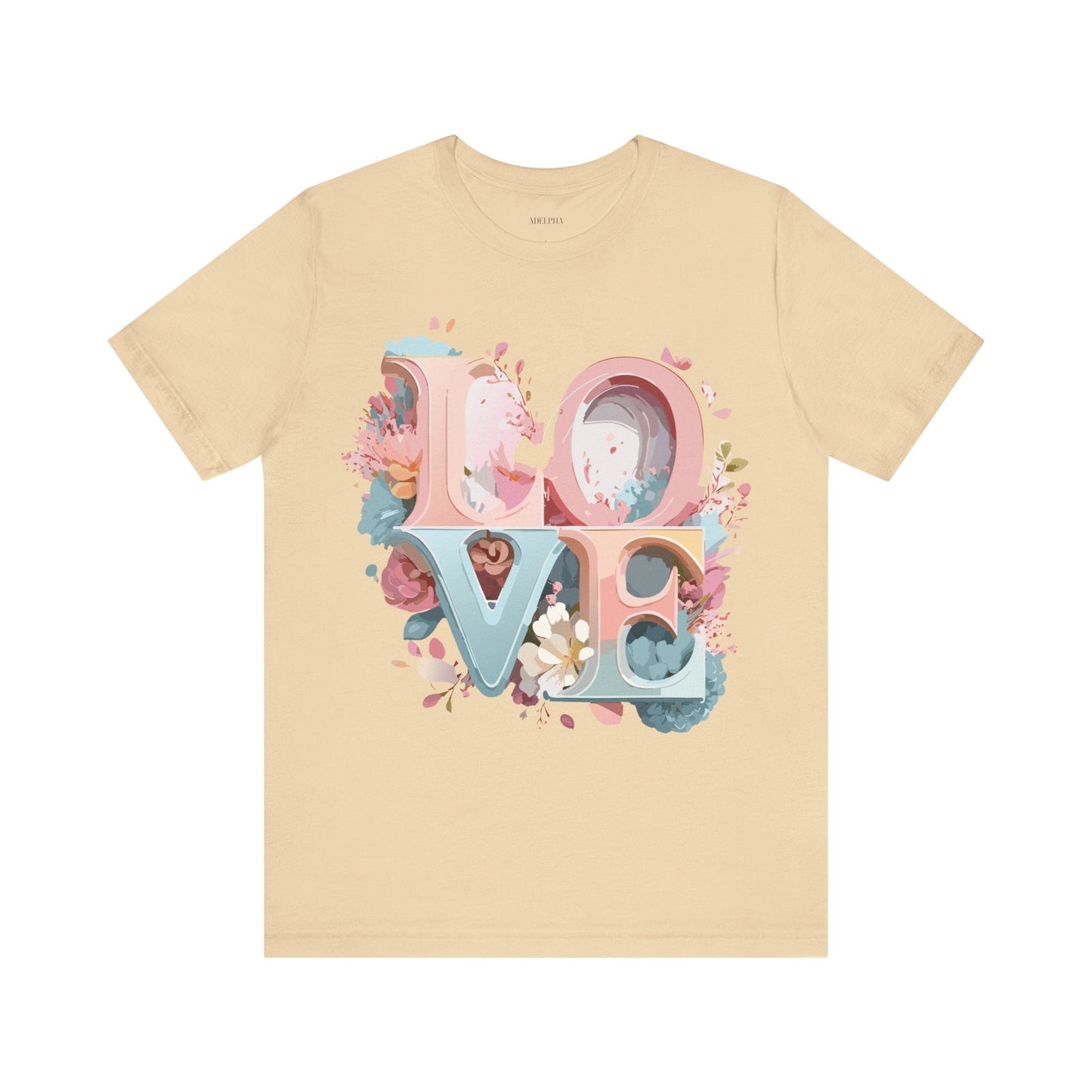 Valentine Day Graphic Unisex 100 Cotton Vintage Artwork with Love and Flower Design Tee 47