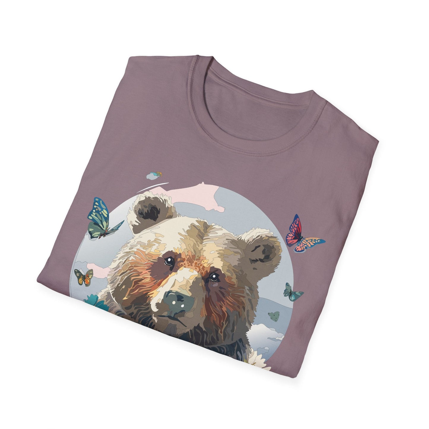 Bear T Shirt Unisex Gildan Softstyle Cotton Tee With Teddy Bear Design Lightweight Comfort