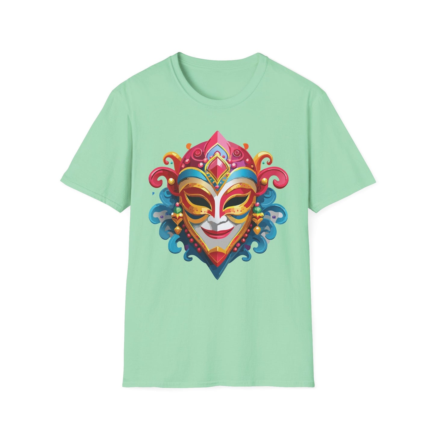 Mask Tee Shirt Unisex Masquerade Tees Softstyle 64000 100 Percent Cotton Lightweight Breathable